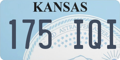 KS license plate 175IQI