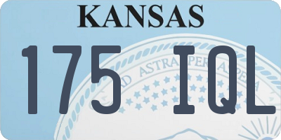 KS license plate 175IQL