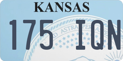 KS license plate 175IQN