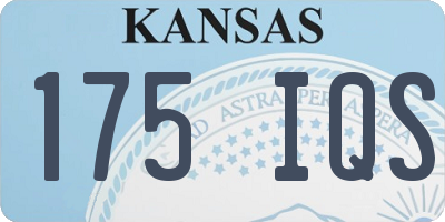 KS license plate 175IQS