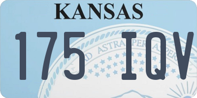 KS license plate 175IQV