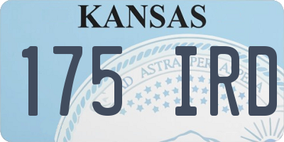 KS license plate 175IRD