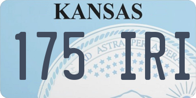 KS license plate 175IRI