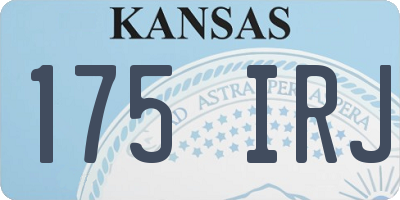 KS license plate 175IRJ