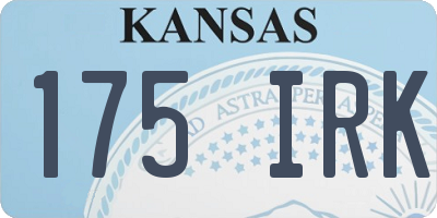 KS license plate 175IRK