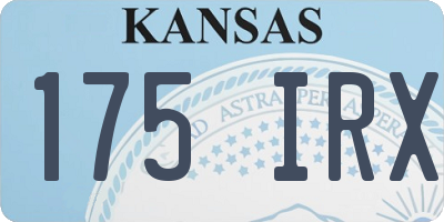 KS license plate 175IRX