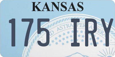 KS license plate 175IRY