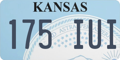 KS license plate 175IUI