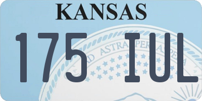 KS license plate 175IUL