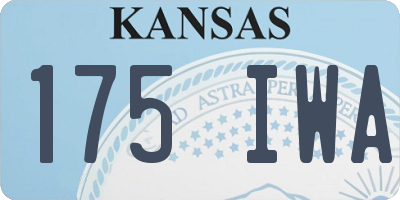 KS license plate 175IWA