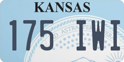 KS license plate 175IWI