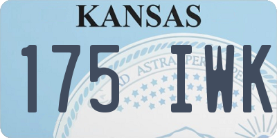 KS license plate 175IWK