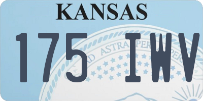 KS license plate 175IWV