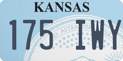 KS license plate 175IWY