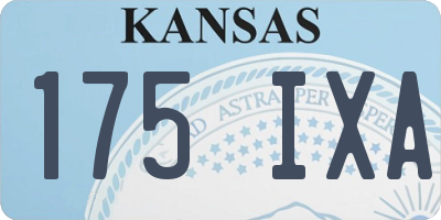 KS license plate 175IXA