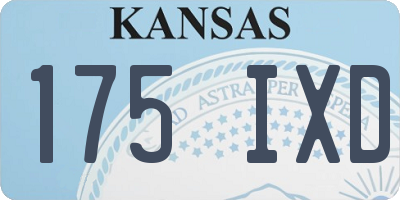 KS license plate 175IXD