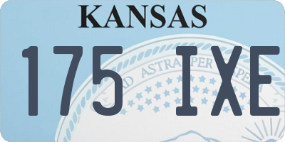 KS license plate 175IXE