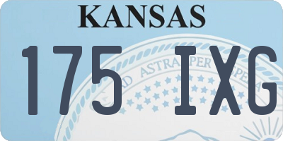 KS license plate 175IXG