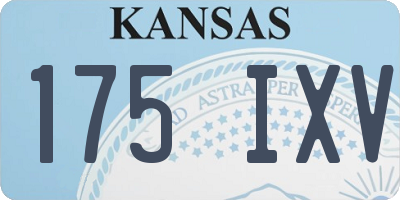 KS license plate 175IXV