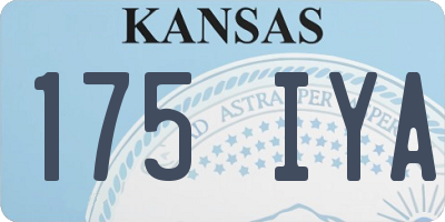 KS license plate 175IYA