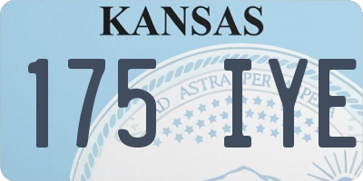 KS license plate 175IYE