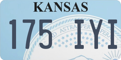 KS license plate 175IYI
