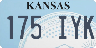 KS license plate 175IYK
