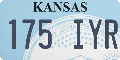 KS license plate 175IYR