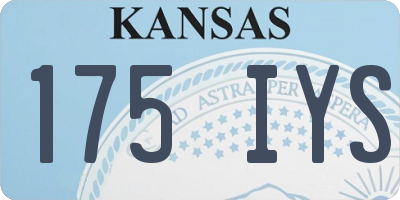 KS license plate 175IYS