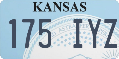 KS license plate 175IYZ