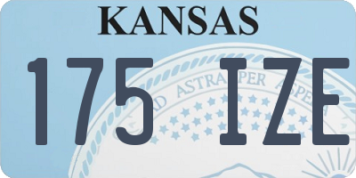 KS license plate 175IZE