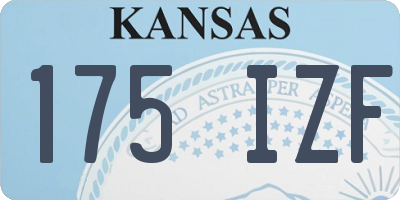 KS license plate 175IZF