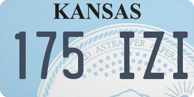 KS license plate 175IZI