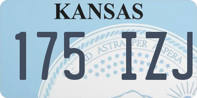 KS license plate 175IZJ