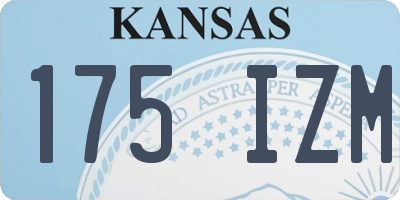 KS license plate 175IZM