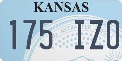 KS license plate 175IZO