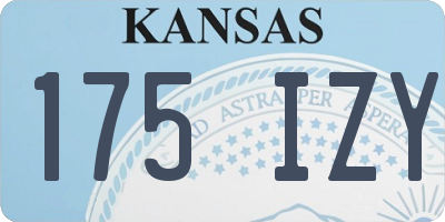 KS license plate 175IZY