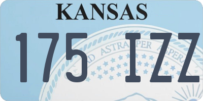 KS license plate 175IZZ