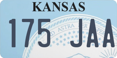 KS license plate 175JAA