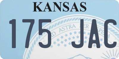 KS license plate 175JAC