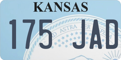 KS license plate 175JAD