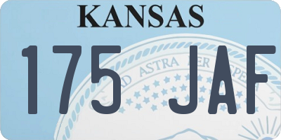 KS license plate 175JAF