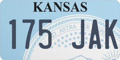 KS license plate 175JAK