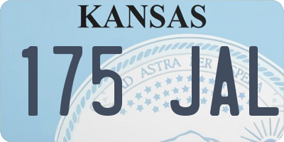 KS license plate 175JAL