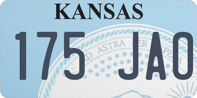 KS license plate 175JAO