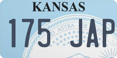 KS license plate 175JAP