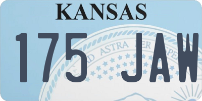 KS license plate 175JAW