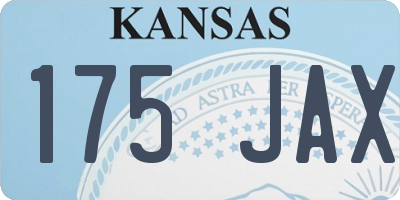 KS license plate 175JAX