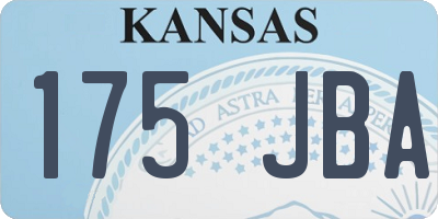 KS license plate 175JBA