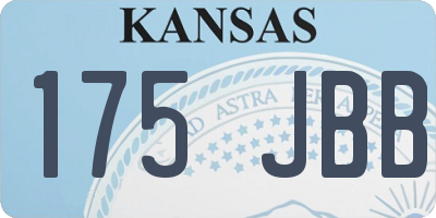 KS license plate 175JBB